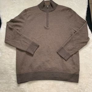 Brooks Brothers Mens 2XL XXL  1/4 Zip High Neck Pullover Sweater 100% Merino